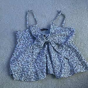 SHEIN white and black fancy top/blouse, size M